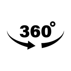 360 degree rotation silhouette icon. Vector.