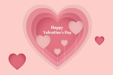 Happy Valentines Day February14 Love or Heart Card in Holiday or Presentation of Love