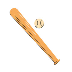 baseball bat and ball isolated