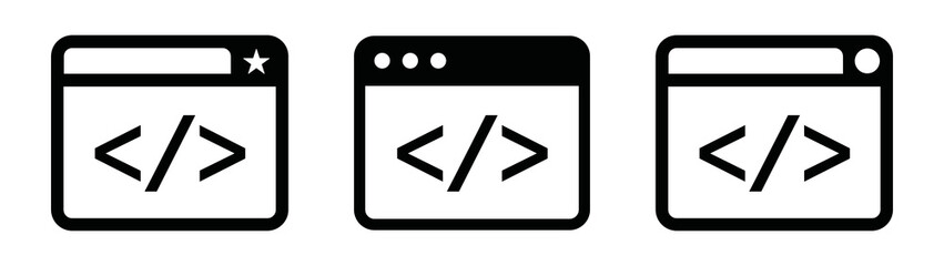 Coding icon. Coding web page icon, vector illustration - obrazy, fototapety, plakaty