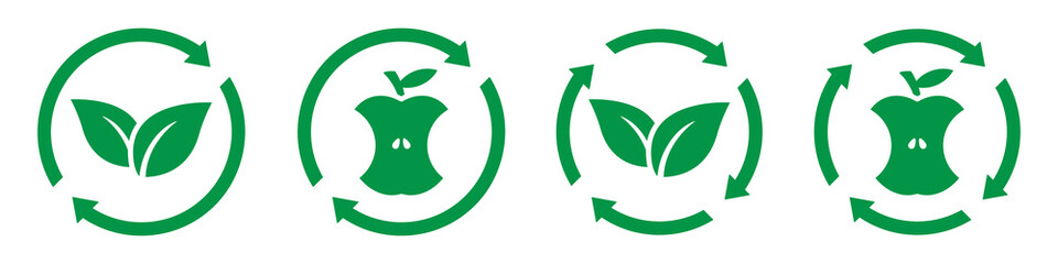 Obraz premium Organic recycle icon. Compos recycle icon, vector illustration
