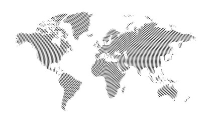 abstract world map in dotted pattern vector design © starlineart