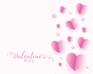 Fototapeta na wymiar valentine's day soft background with cute paper hearts
