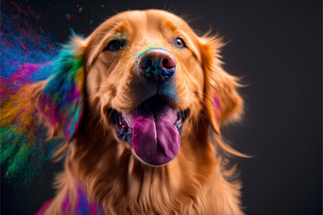 dog colorful