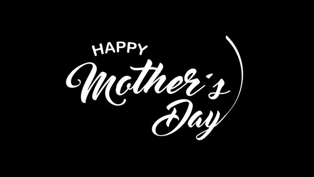 Happy Mother's Day greeting card animated text with love . Suitable for Mother's Day Celebrations Around the World.