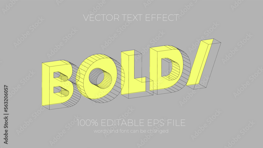 Poster cool bold text effect style, eps editable text effect