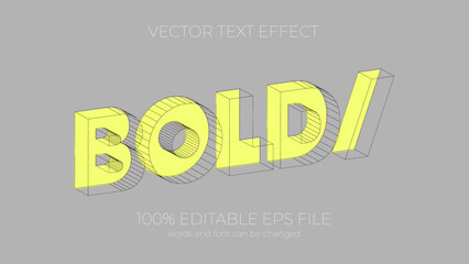 Cool bold text effect style, EPS editable text effect