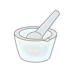 mortar and pestle vector logo for laboratory