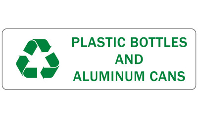  Recycle sign and labels metal, cans, aluminum  recycling plastic bottle and aluminum cans