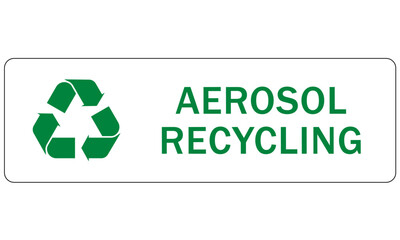  Recycle sign and labels aerosol recycling