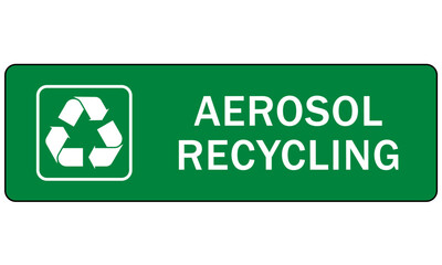  Recycle sign and labels aerosol recycling