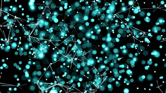 A seamless looping animation of the abstract plexus motion graphic as 3d modeling procedural and geometric objects transforming.