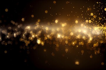 Gold and silver magic elegant glitter light glowing background, gold and dark backgound