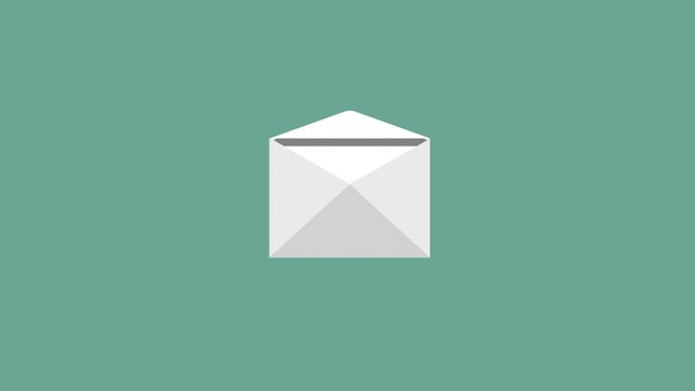 Icon 2d animation envelope notification icon. motion graphics animation. Alpha channel without background. Animated design elements with alpha channel on a transparent background.
