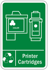 Recycle sign and labels print cartridge and toner recycling
