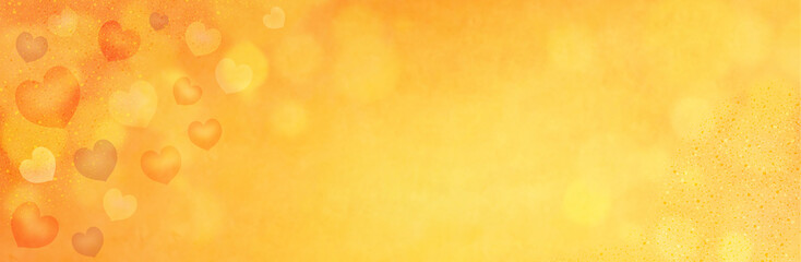 バレンタイン素材　ゴールド背景にハート模様と玉ボケ