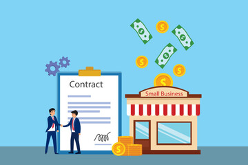 Obraz premium Small business investment contract agreement