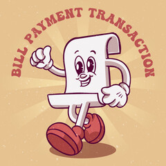 Paper illustration hand drawn trendy cartoon element retro style