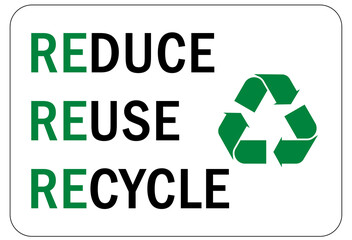 Recycle sign and labels reduce reuse recycle