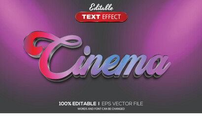 3D editable text effect cinema theme