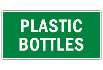 Recycle sign and label plastic recycling, plastic bottles