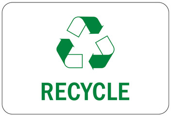 Recycle sign and label recycling center