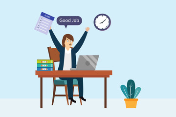 Success businesswoman having a good job