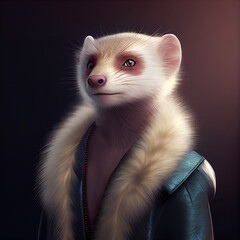 Fashion glamour ferret, Generative AI