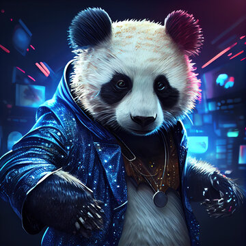 Fashion glamour dj panda, Generative AI
