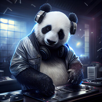 Fashion glamour dj panda, Generative AI