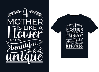 A mother is like flower  illustrations for print-ready T-Shirts design