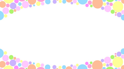 カラフルな水玉のフレーム―背景イラスト
