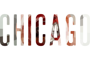Chicago caligraphic typographic poster. T-shirt tourism Design. Template for poster, print, banner, flyer. Concept for print production. 