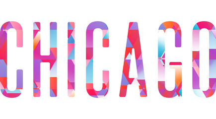 Chicago caligraphic typographic poster. T-shirt tourism Design. Template for poster, print, banner, flyer. Concept for print production. 