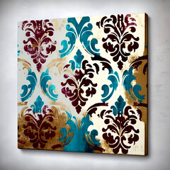 Abstract floral background on canvas