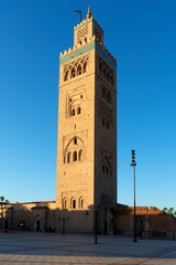 Fototapeta na wymiar Vertical view of Koutoubia mosque, Marrakech