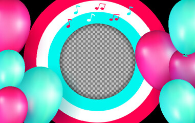 Red and blue balloons vector with image space premium vector