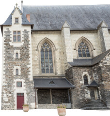 Isolated PNG cutout of French medieval architecture on a transparent background, ideal for photobashing, matte-painting, concept art