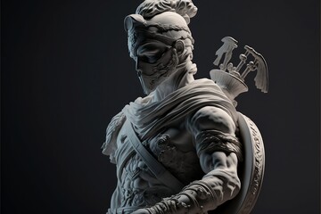 Greek Style Stone Sculpture of a Coliseum Soldier