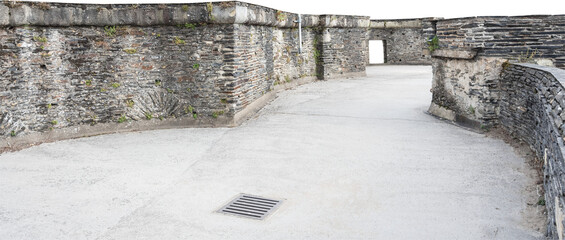 Isolated PNG cutout of medieval ramparts path on a transparent background, ideal for photobashing, matte-painting, concept art