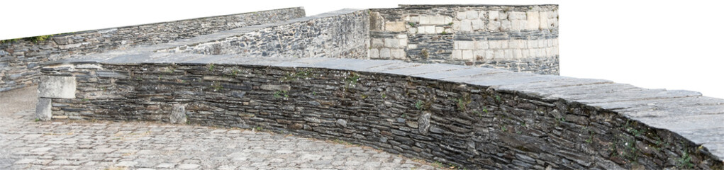 Isolated PNG cutout of medieval ramparts path on a transparent background, ideal for photobashing, matte-painting, concept art
