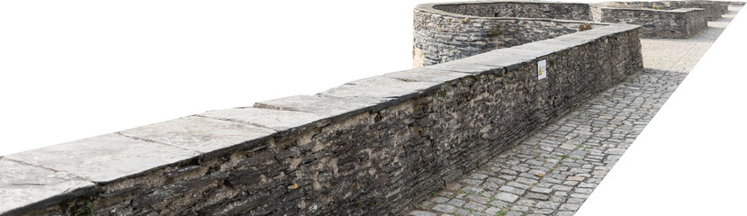 Isolated PNG cutout of medieval ramparts path on a transparent background, ideal for photobashing,...