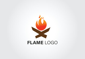 Fire flame Logo design luxury vector template, Fire Flame Logo design vector. Bonfire Silhouette Logotype icon