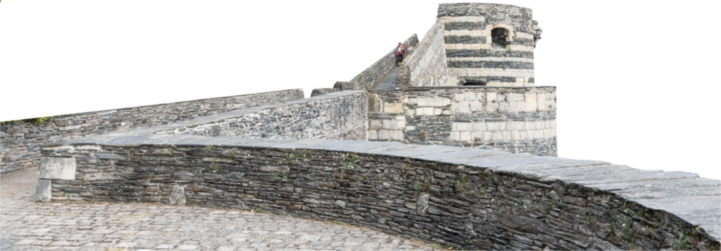 Isolated PNG cutout of medieval ramparts path on a transparent background, ideal for photobashing, matte-painting, concept art