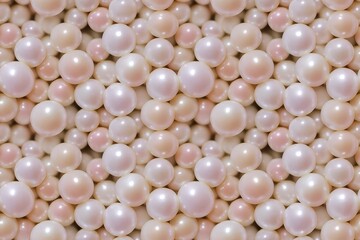 あたたかみのある真珠 ピンク 乳白色のパールのパターンイラスト Generative AI