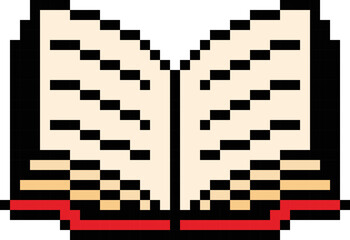 Open book pixel art vector