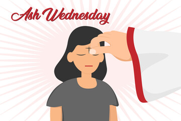 Pastor hand giving ash cross mark