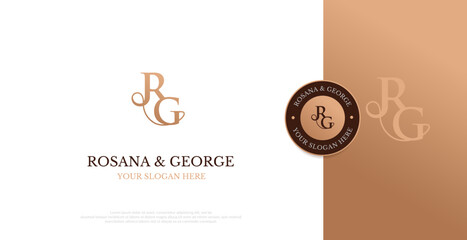Wedding Logo Initial RG Logo Design Vector