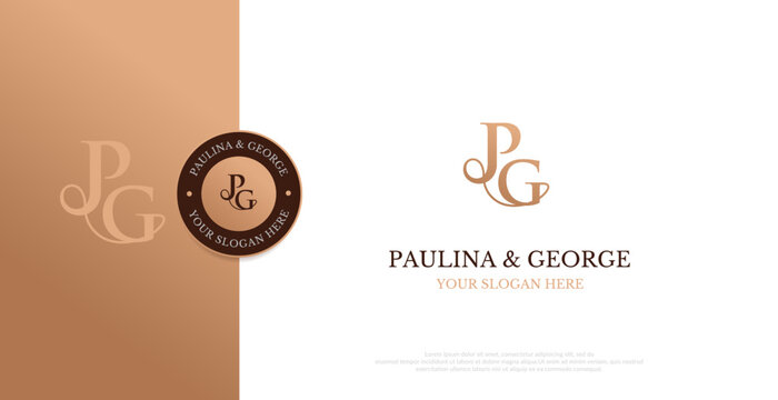 Wedding Logo Initial PG Logo Design Vector