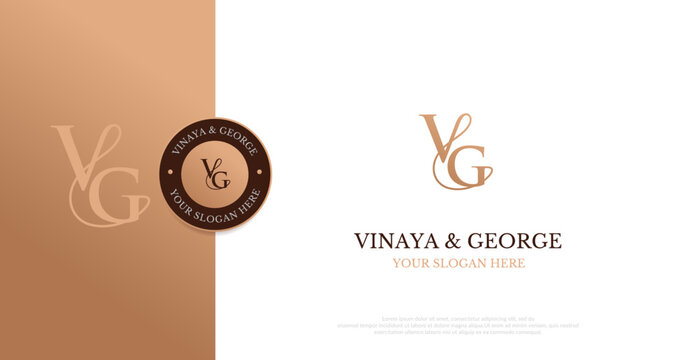 Wedding Logo Initial VG Logo Design Vector